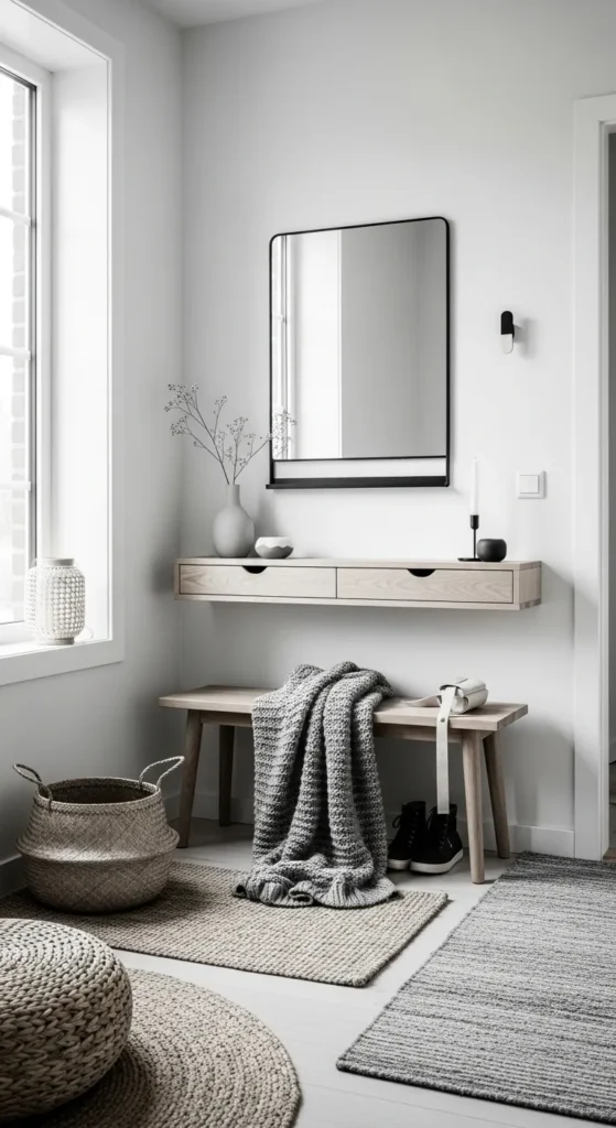 Scandinavian Style Monochrome Entryway