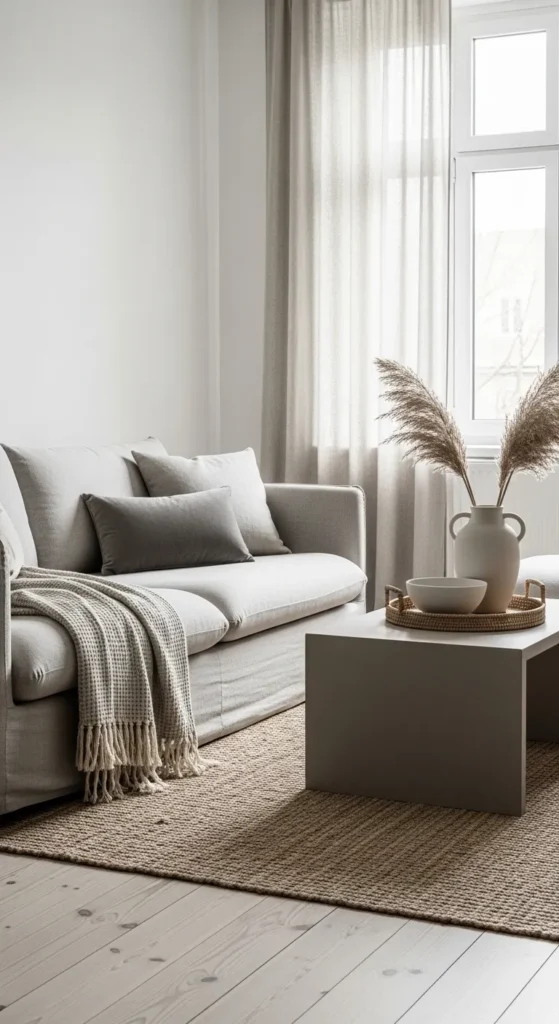 Minimalist Living Room with Texture Play