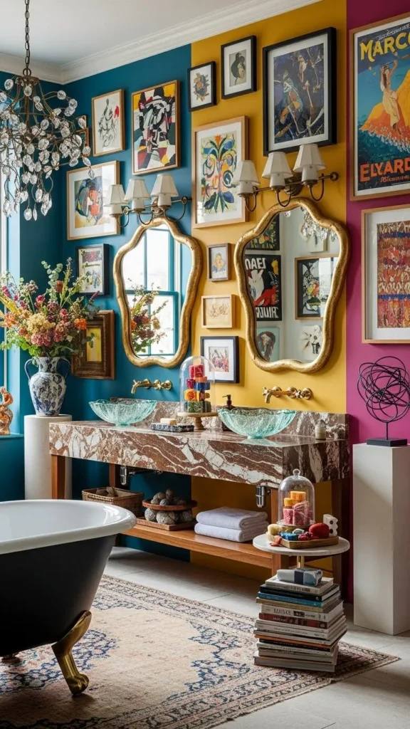 Art Filled Statement Bathroom