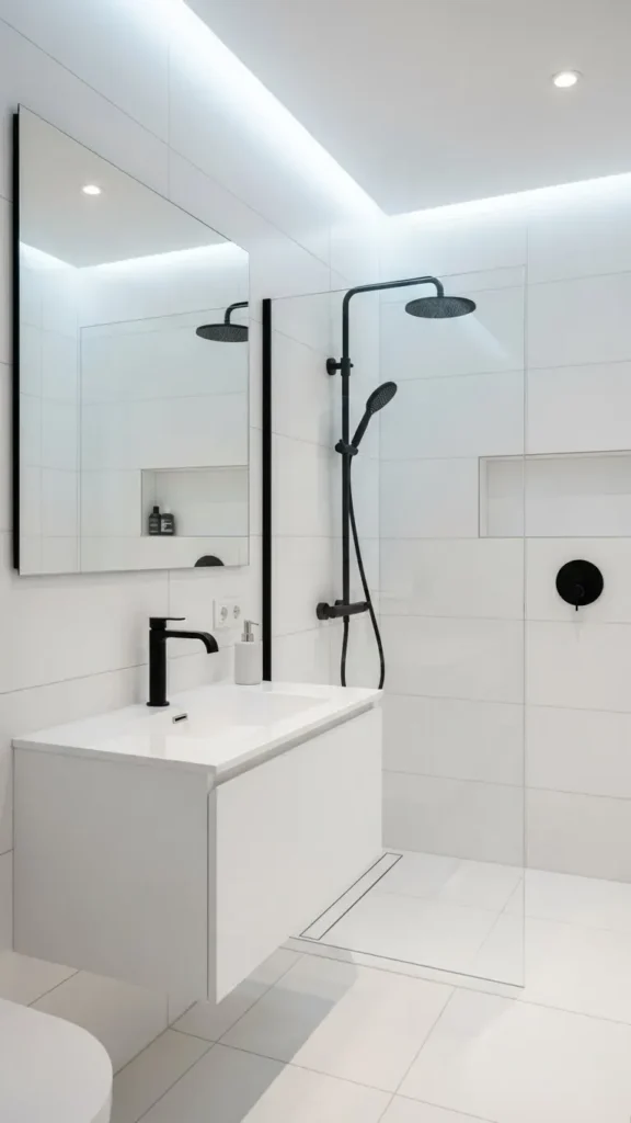 Black Fixtures on White Backdrop