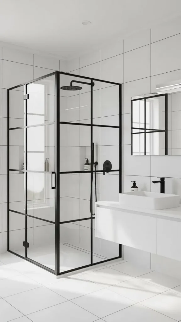 Black Framed Glass Shower Enclosure