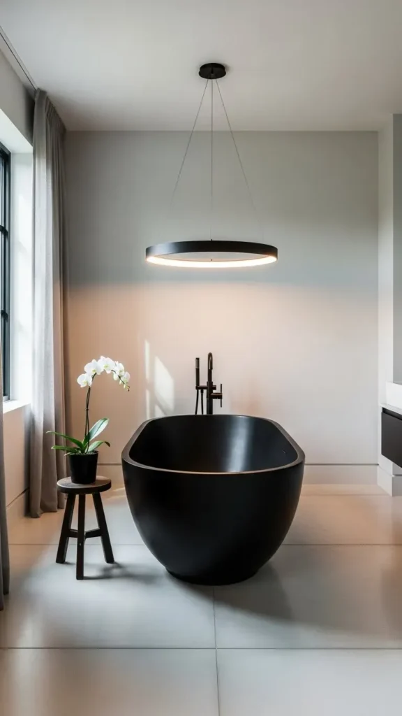 Black Tub as a Bold Centerpiece