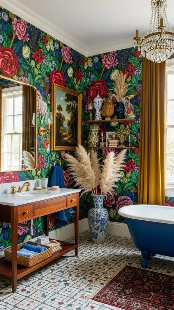 Bold Wallpaper Statement Bathroom