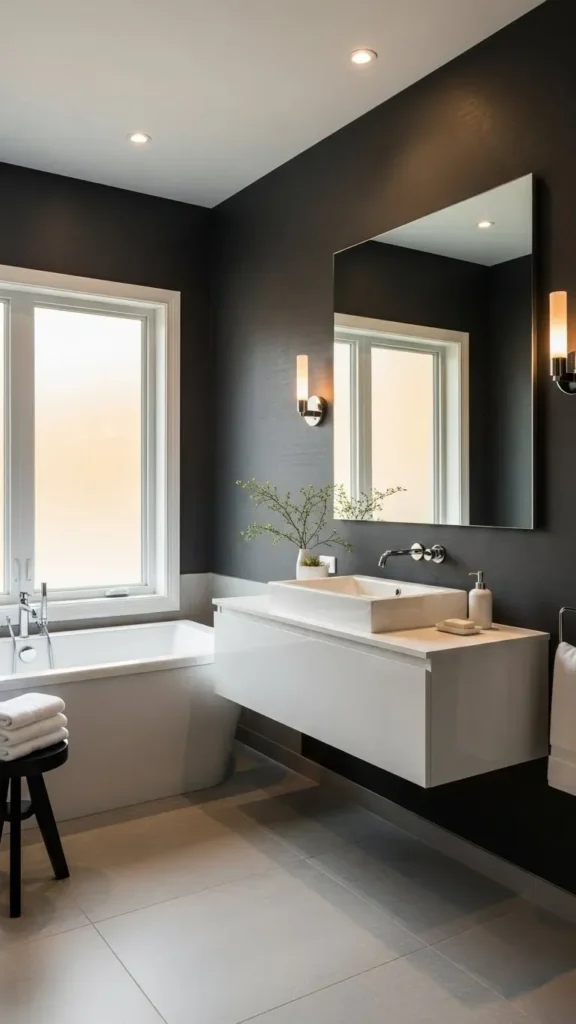 Charcoal Walls with White Accents