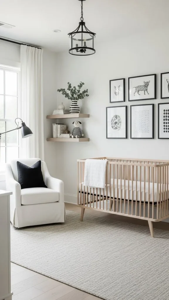 Classic Black Accents on White Base