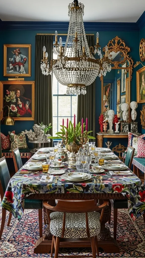 Color Drenched Dining Room Drama