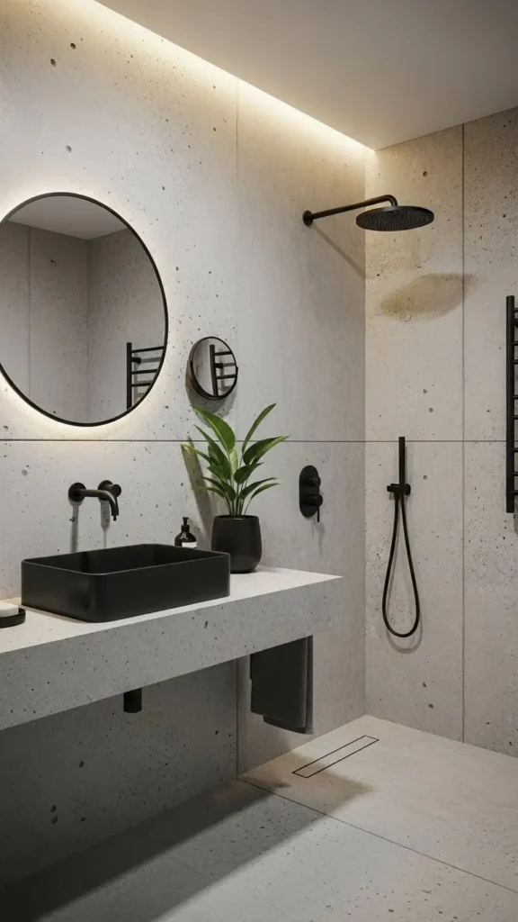 Concrete Grey Modern Bathroom
