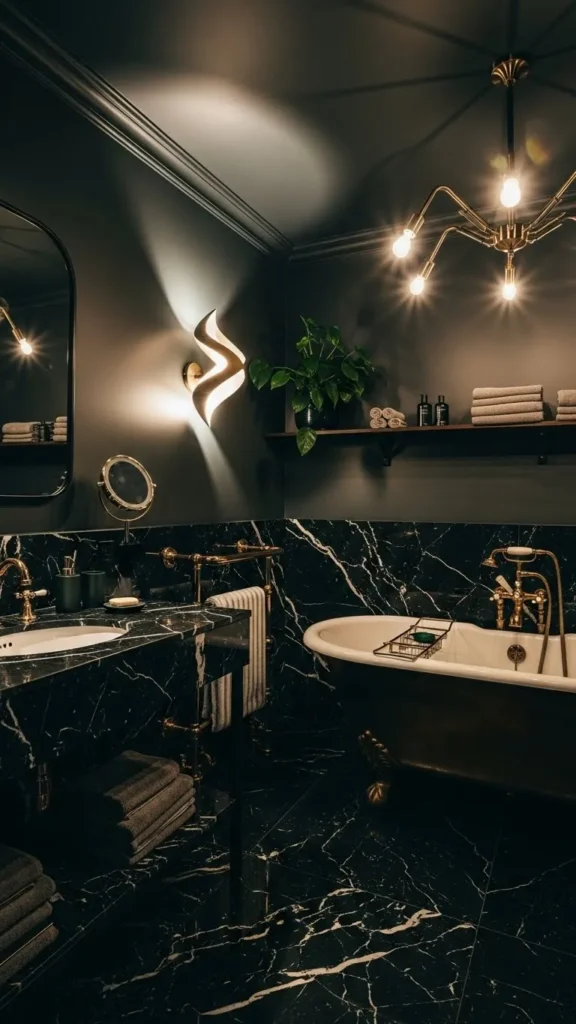 Dark Moody Maximalist Bathroom