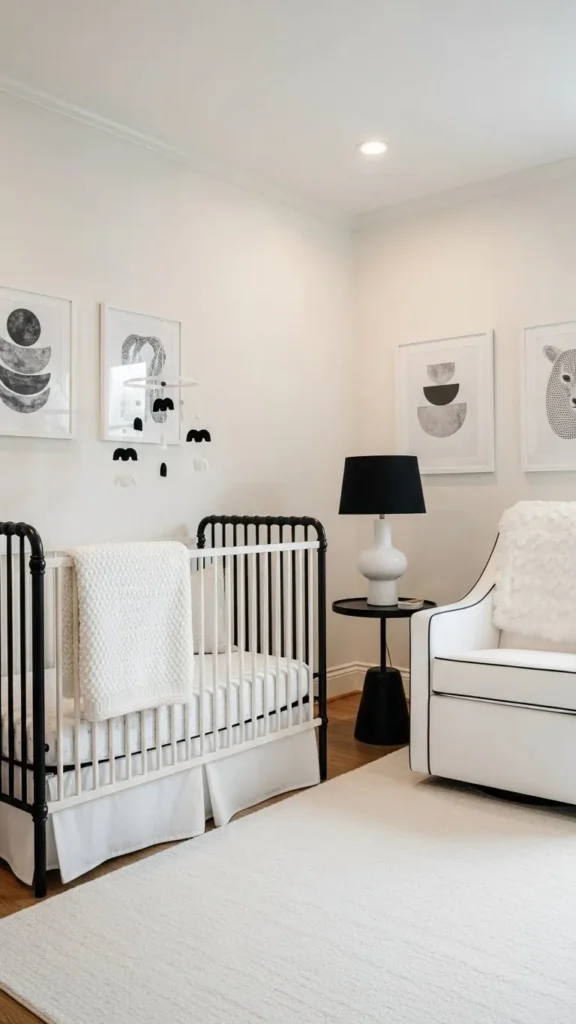 Elegant Black Details with Soft Whites