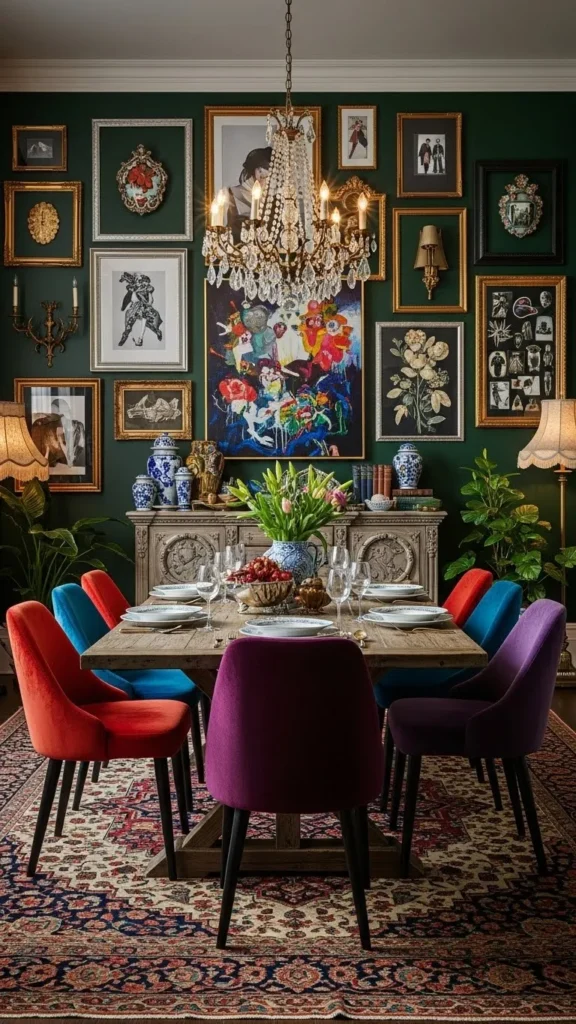 Gallery Wall with Bold Frames