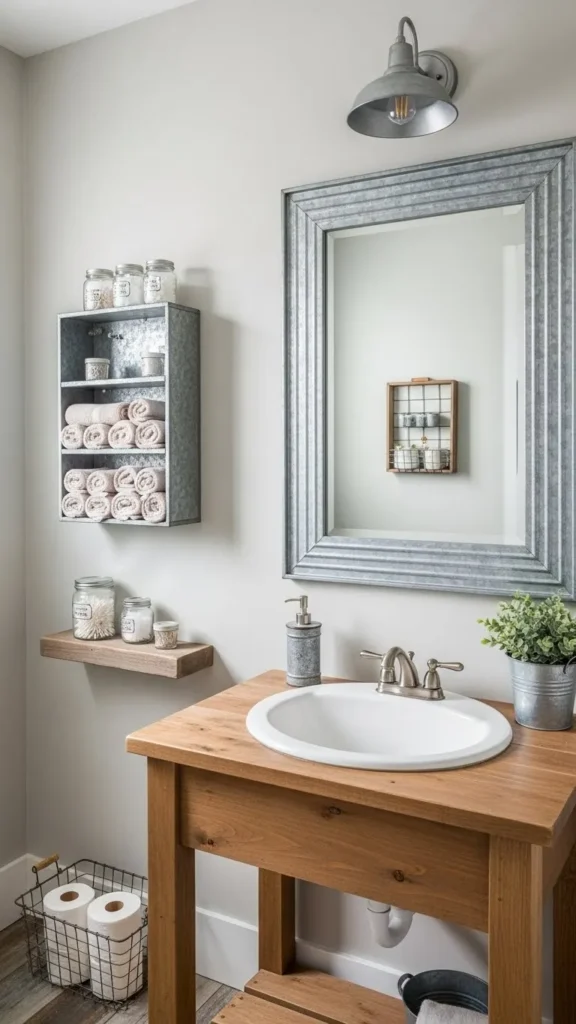 Galvanized Metal Accents for Rustic Texture