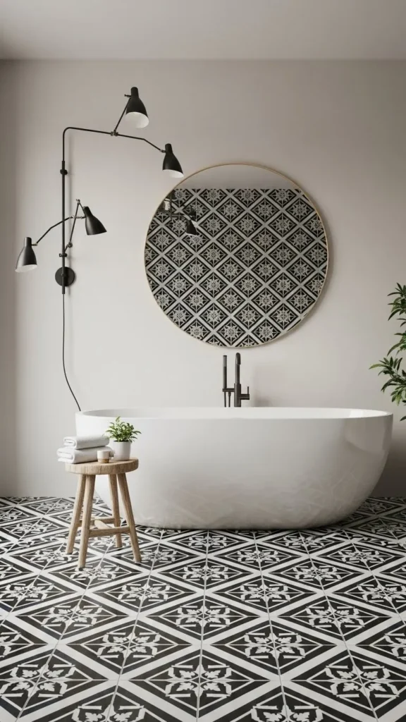 Graphic Floor Statement Bathroom