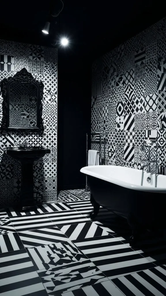 High Contrast Black and White Bathroom