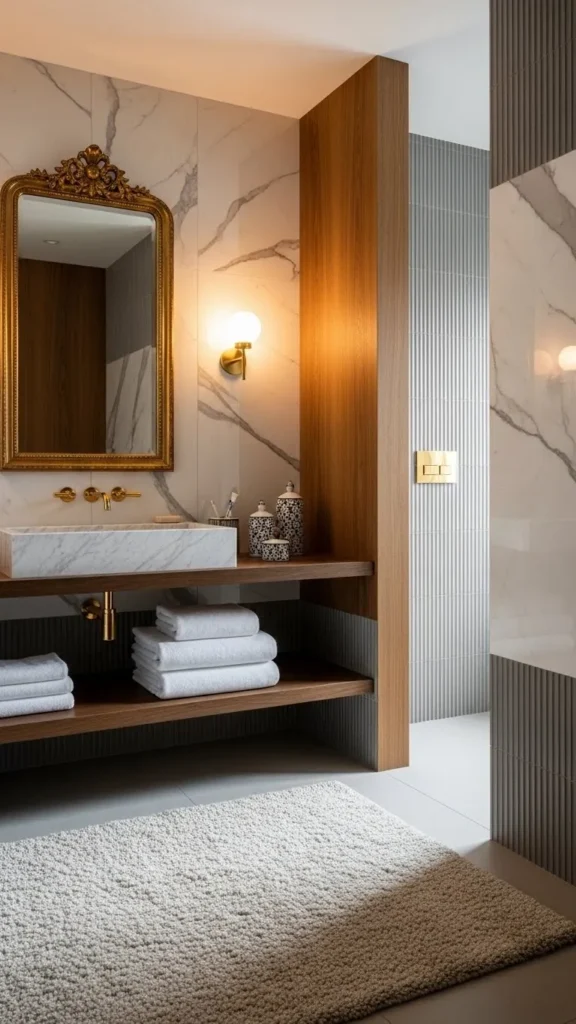 Layered Texture Luxury Bathroom