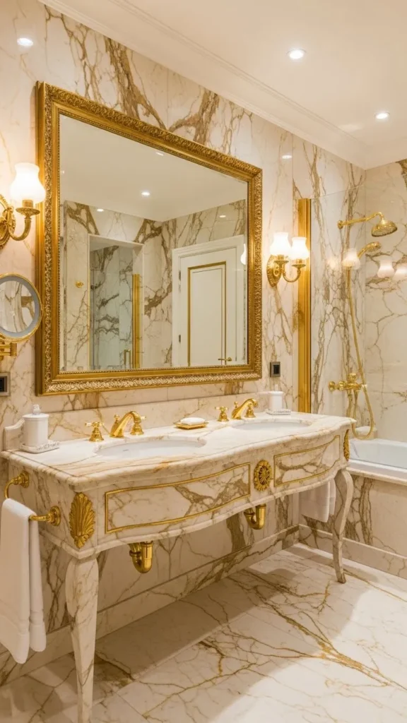 Luxe Gold Accented Bathroom