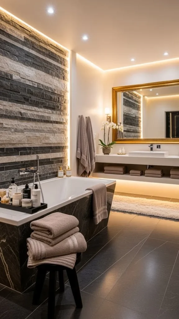 Luxe Spa Style Maximalist Bathroom