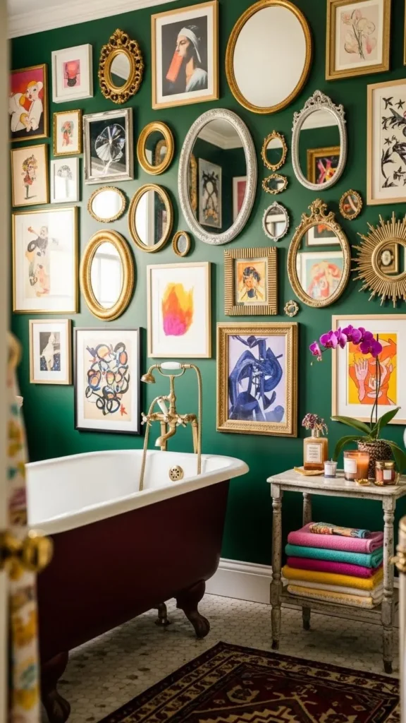 Maximalist Gallery Wall Bathroom