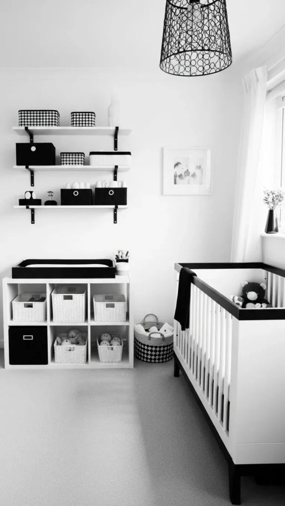 Monochrome Nursery with Functional Storage