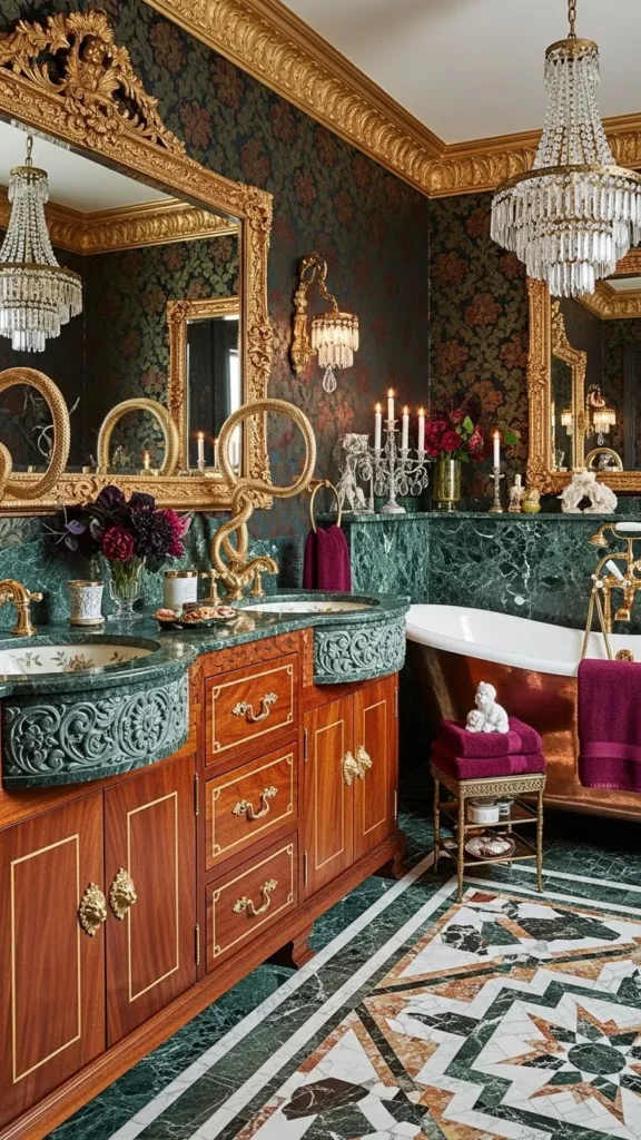 Ornate Fixture Showcase Bathroom