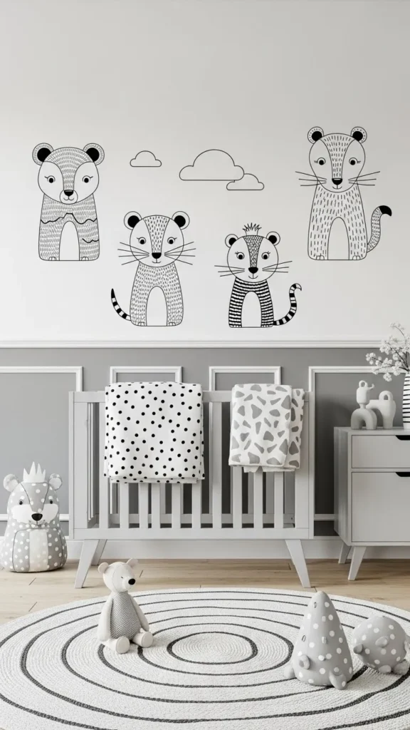 Playful Black and White Animal Theme