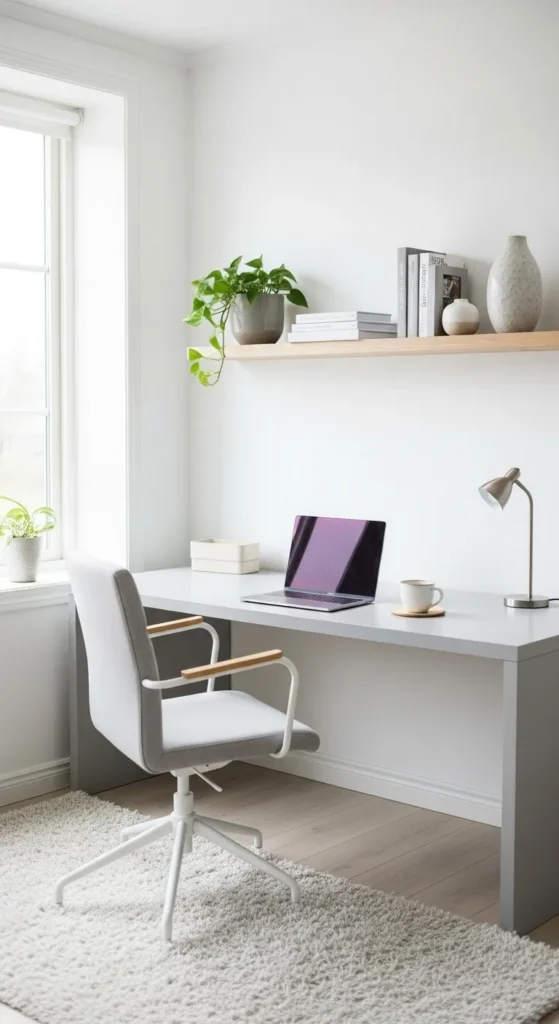 Scandinavian-Inspired Grey and White Office