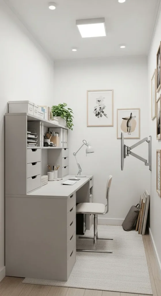 Small Grey and White Office Space