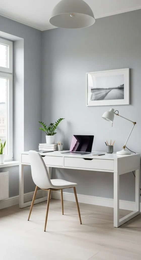 Soft Grey Walls with Crisp White Furniture