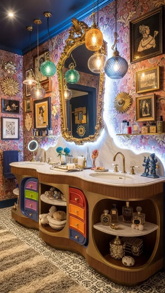 Statement Vanity Maximalist Bathroom