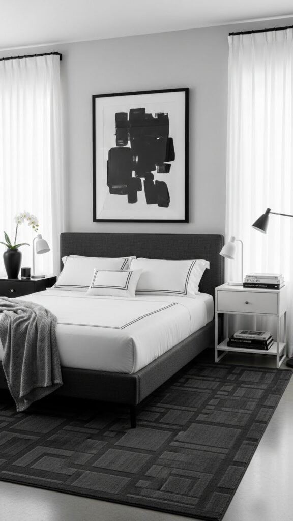 Timeless Modern Monochrome Bedroom