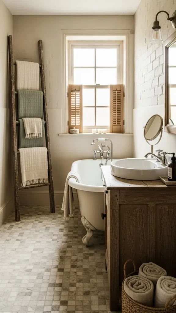 Vintage Ladder Towel Rack