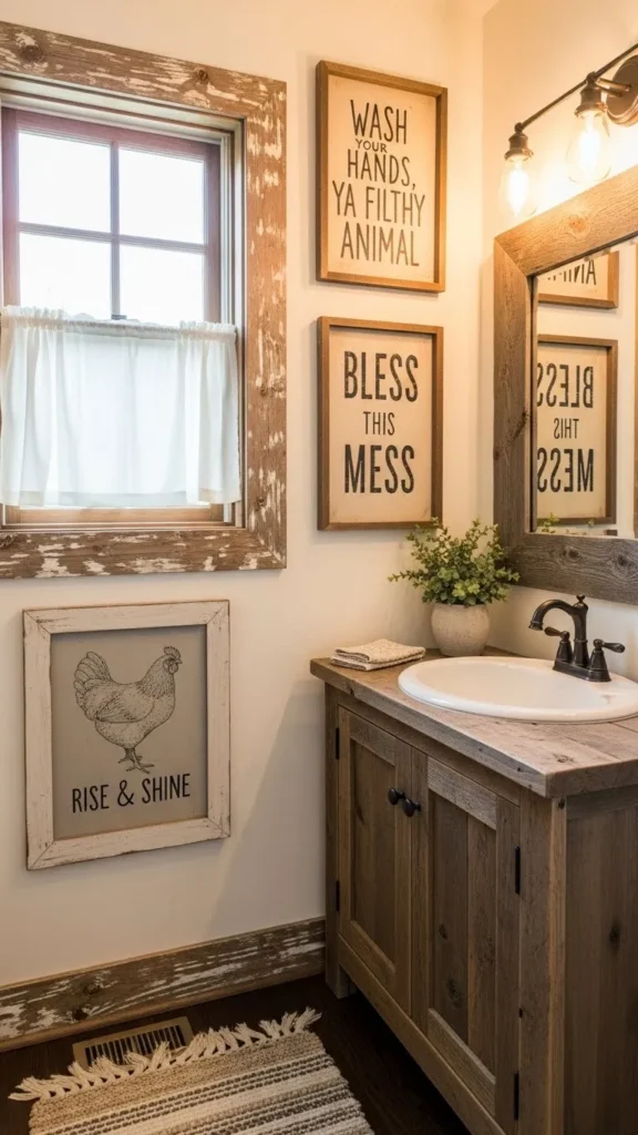 Vintage Wall Art with Farmhouse Quotes