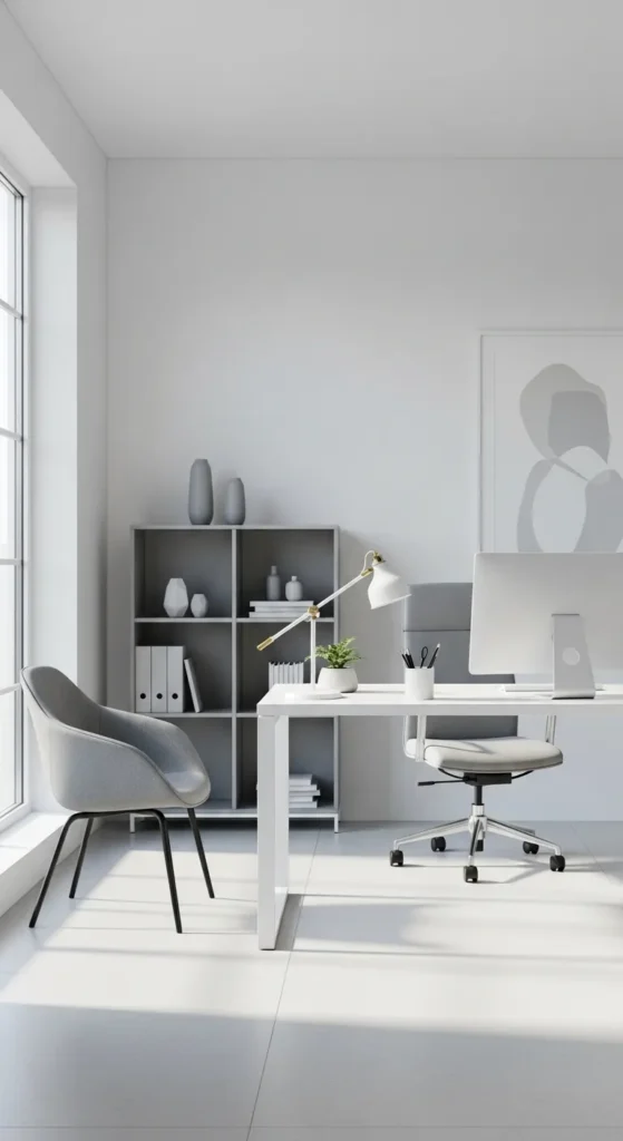 White Office with Grey Accents