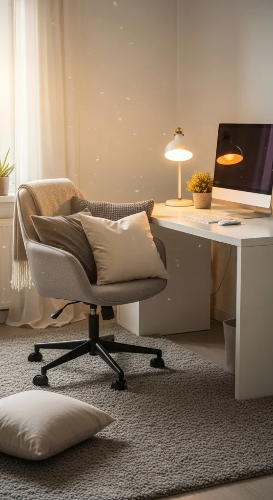 White Office with Layered Grey Textures