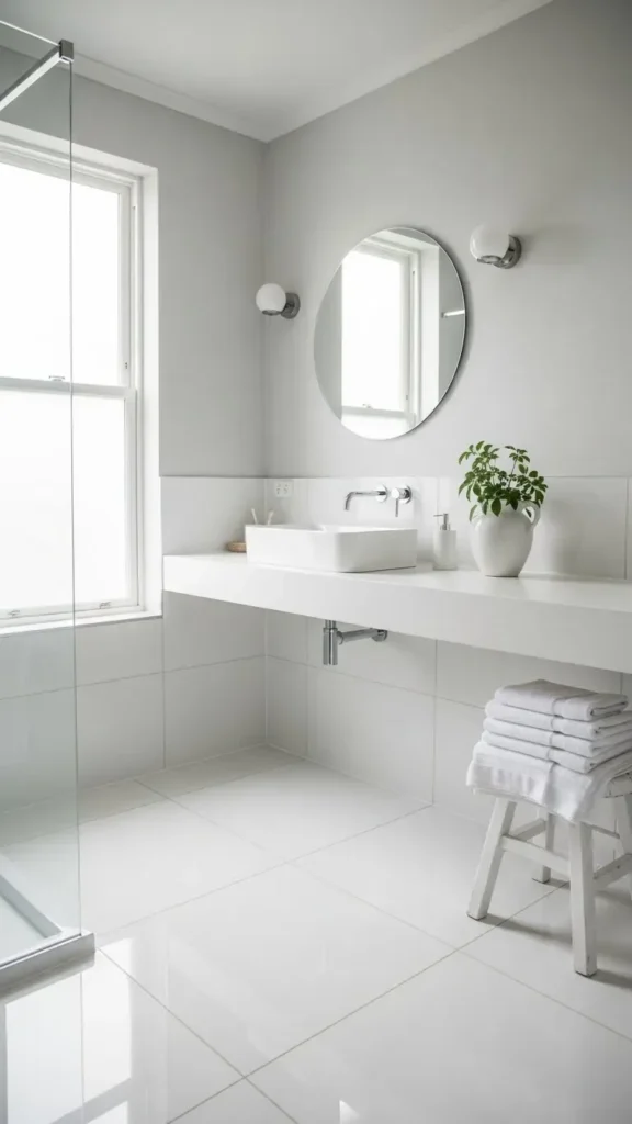 White on White Serene Bathroom