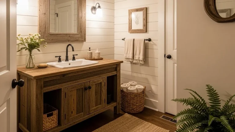 farmhouse powder room ideas