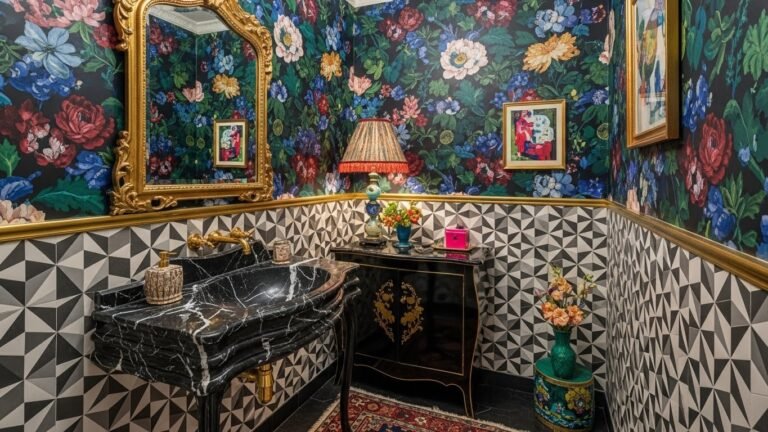 maximalist powder room ideas