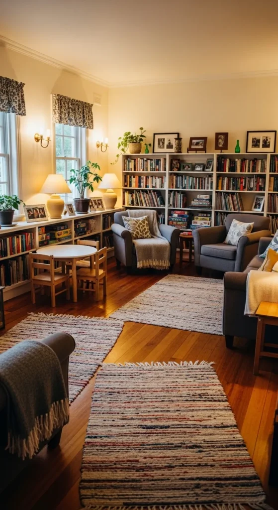 Family Friendly Home Library Room
