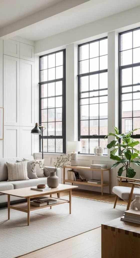 Industrial Windows with Airy Scandinavian Styling