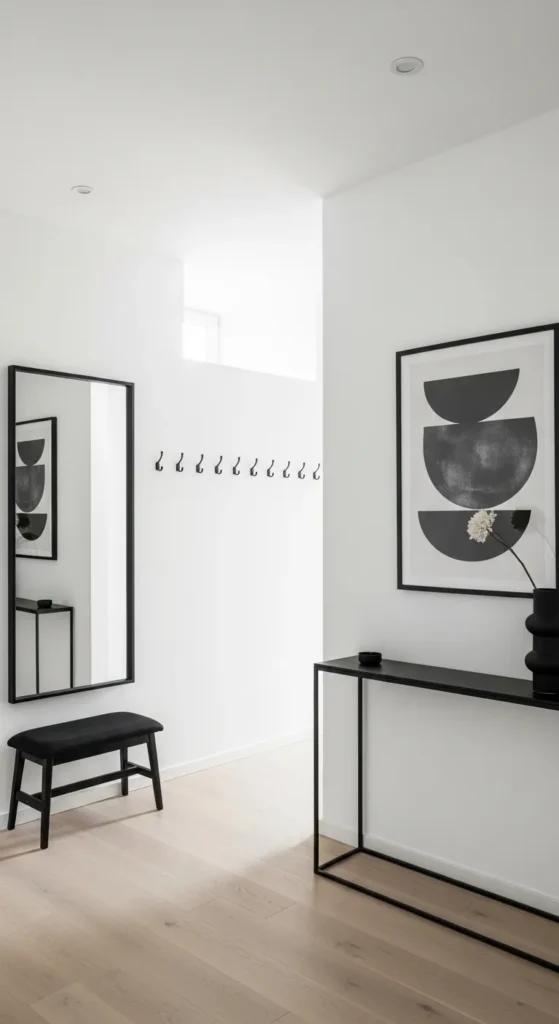 White Walls with Black Accent Details