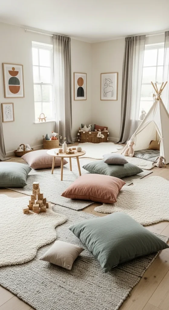 Cozy Scandi Playroom with Floor Seating