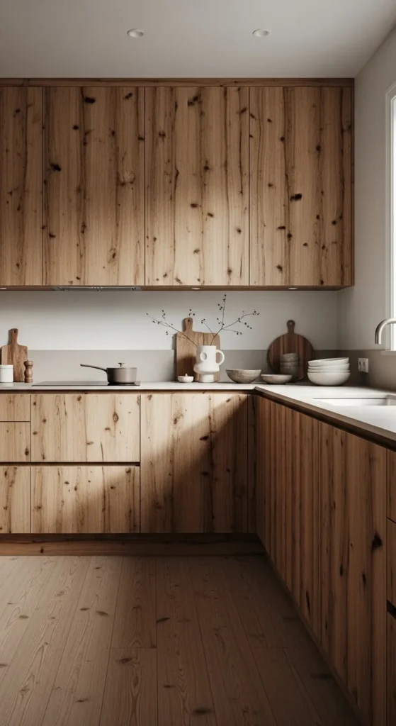 Warm Wood Scandinavian Kitchen Interior