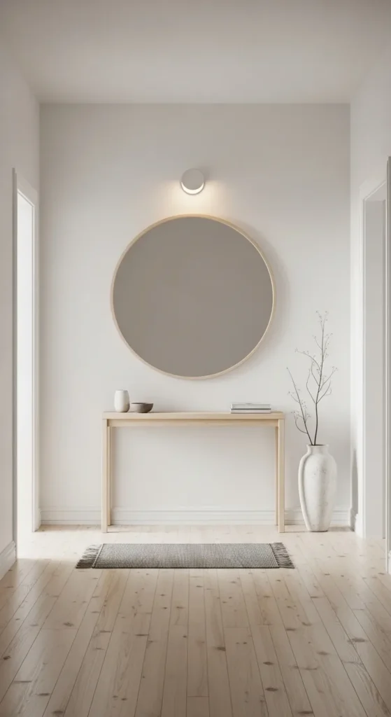 Scandinavian Hallway with Statement Mirror