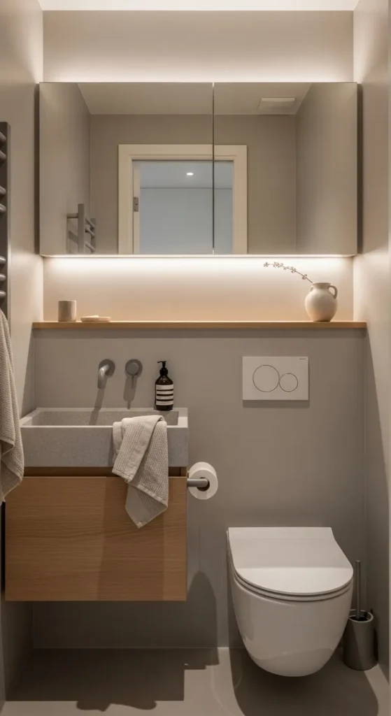 Soft Grey Nordic Powder Room