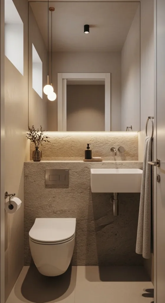 Neutral Beige Nordic Powder Room