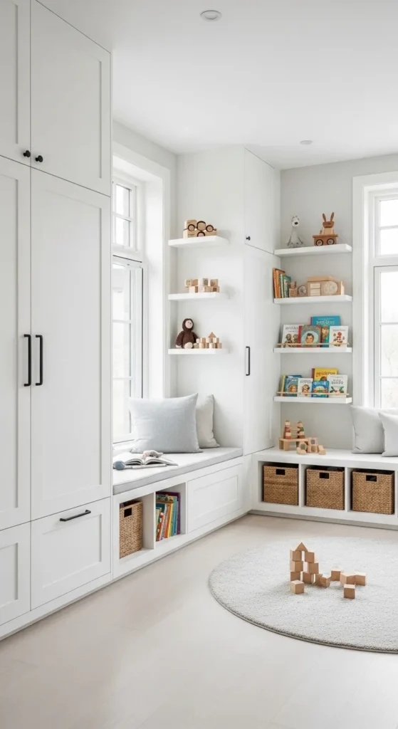 Scandi Playroom with Built In Storage Solutions