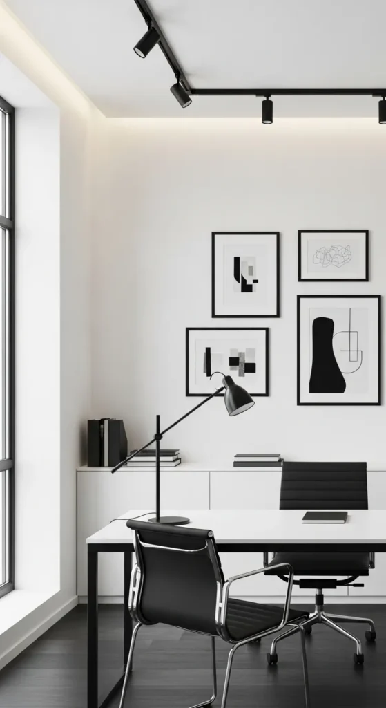 Nordic Inspired Black and White Office