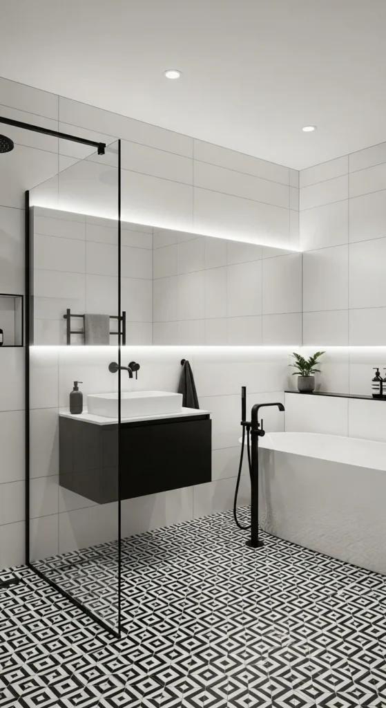 Black and White Tiles for Timeless Modern Contrast
