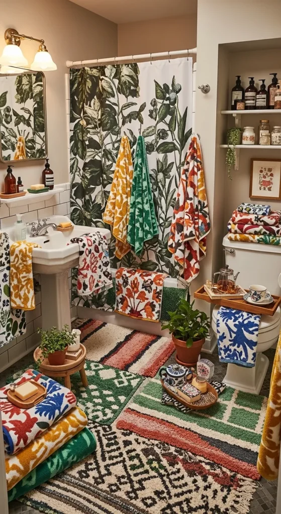 Rich Textiles and Layered Accessories