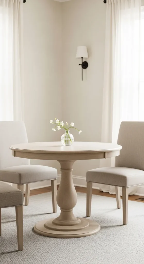 Compact Round Pedestal Table