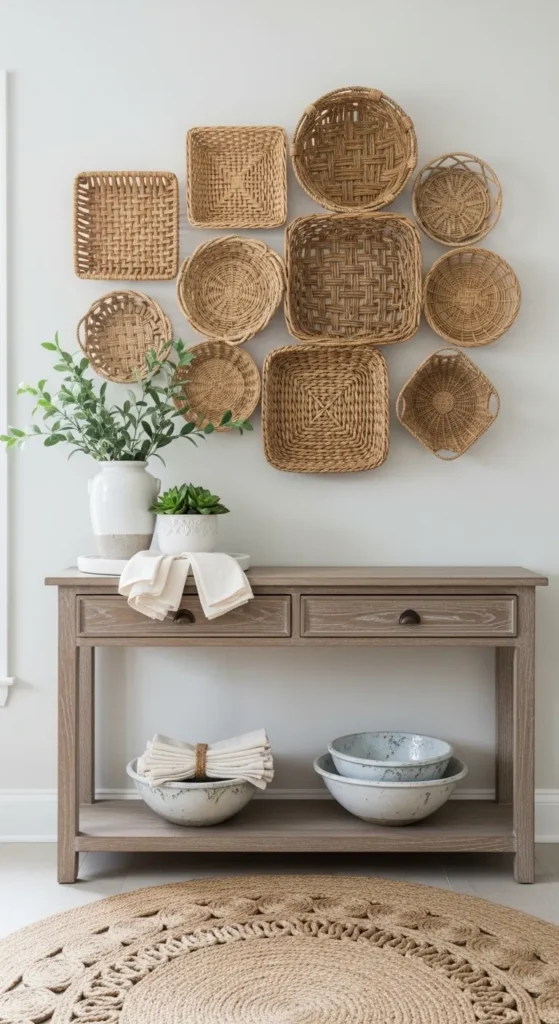 Woven Wall Baskets for Coastal Flair